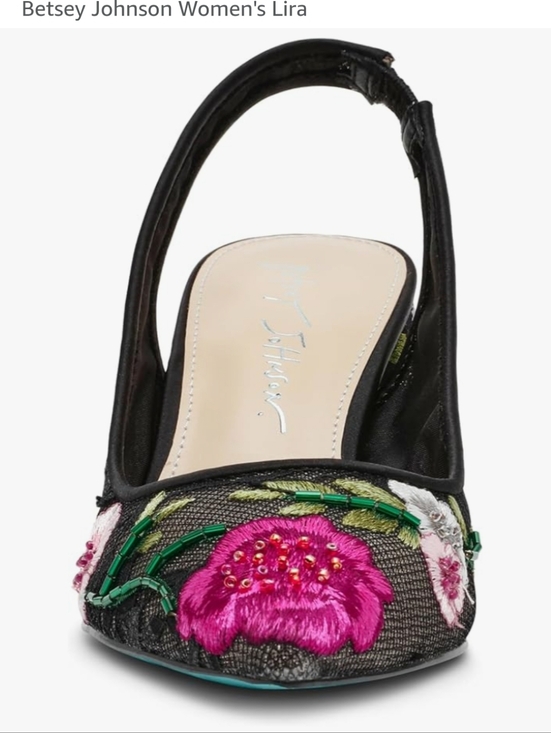 Betsey JOHNSON Black Lira Floral Beaded Accent Heels main image 6